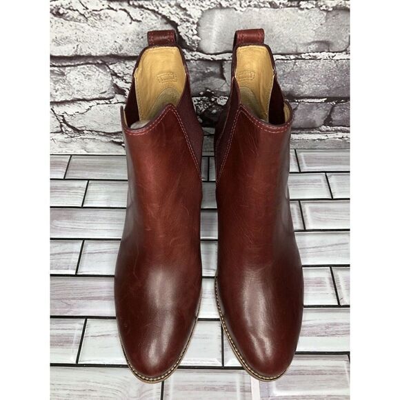 Madewell The Regan Cabernet Leather Chelsea Ankle Boots Women 8.5M US/39 #J8307 - Picture 2 of 16